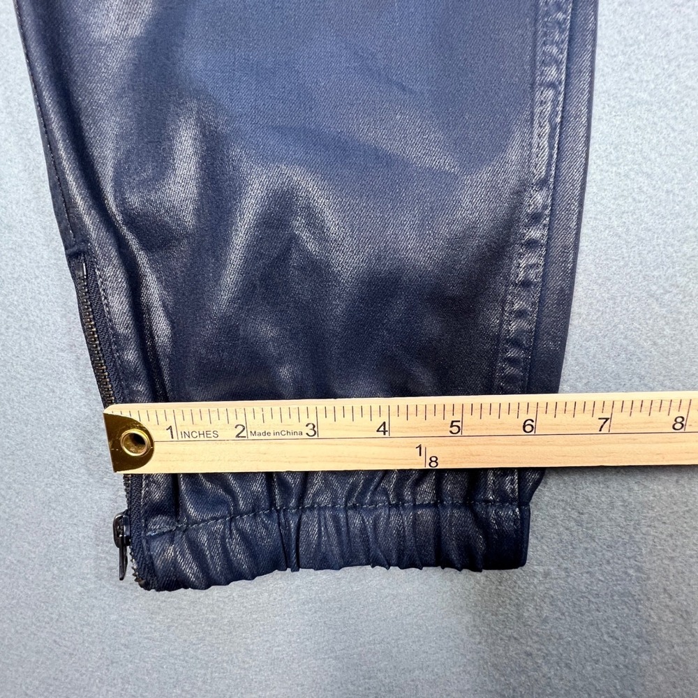 Hudson Blue Coated Ankle Zip Drawstring Jogger Pants Women Large - Picture 9 of 9